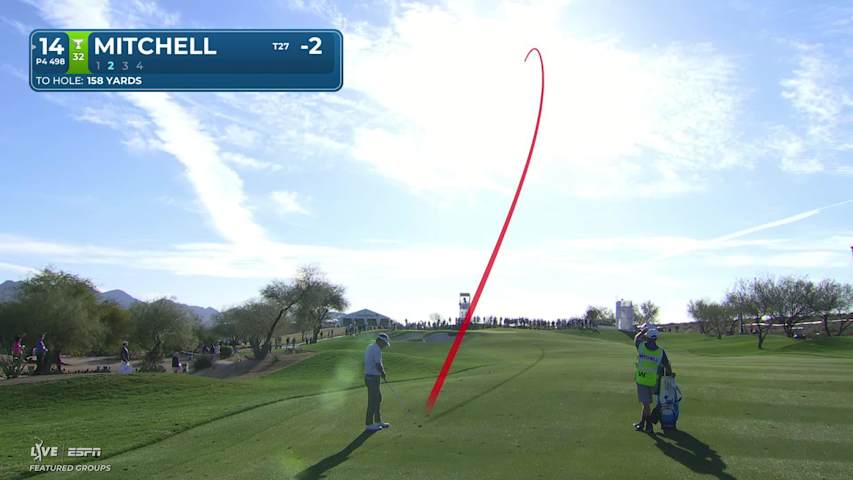 Keith Mitchell hits 158-yard approach to 5 feet, sets up birdie on No. 14 at WM Phoenix Open