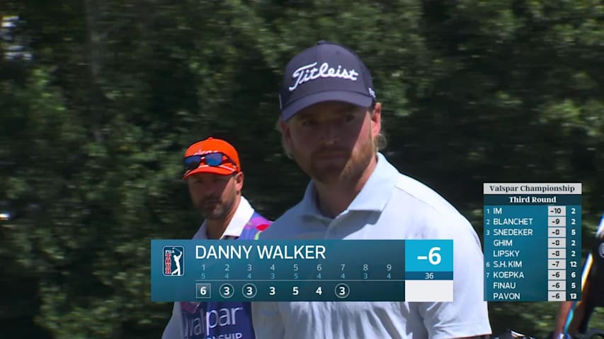 Danny Walker sinks 14-foot birdie putt on No. 7 at Valspar