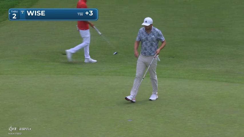 Aaron Wise holes out for birdie from 23-feet on No. 11 at RBC Canadian