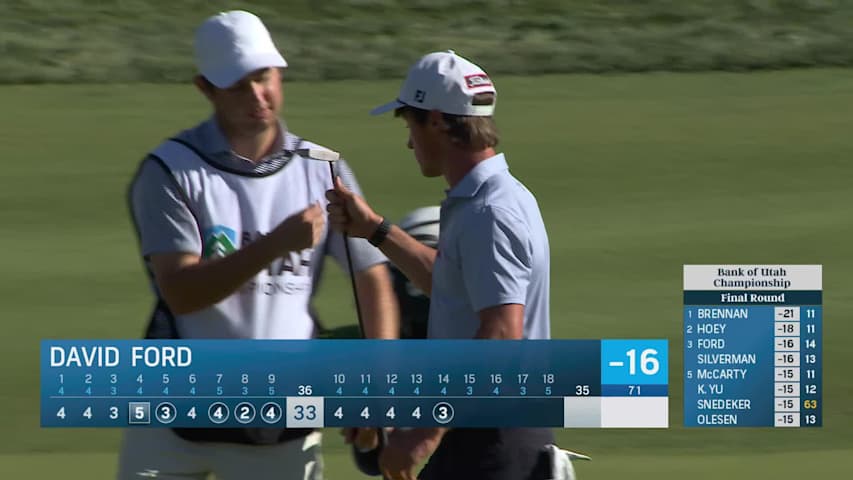 David Ford sinks 12-foot birdie putt on No. 14 at Bank of Utah