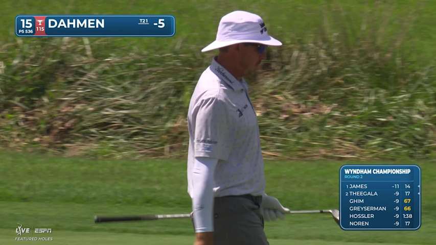 Joel Dahmen reaches par-5 No. 15 in two, makes birdie at Wyndham