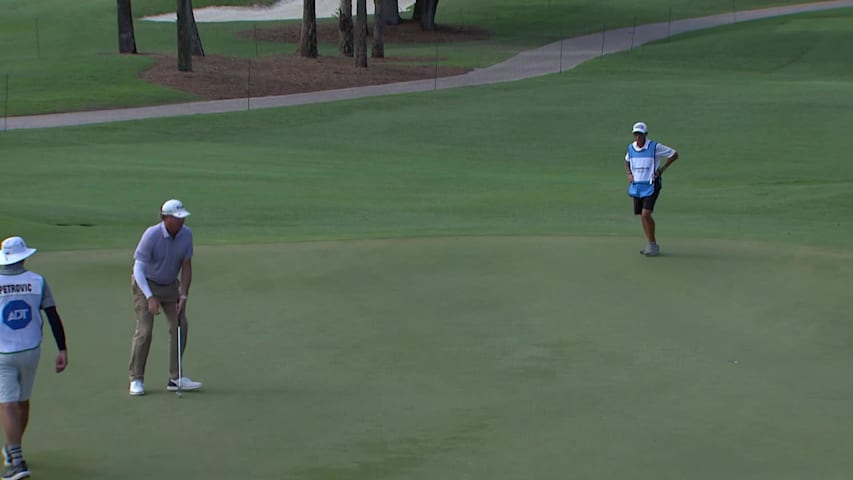 Tim Petrovic makes birdie putt on No. 12 at James Hardie