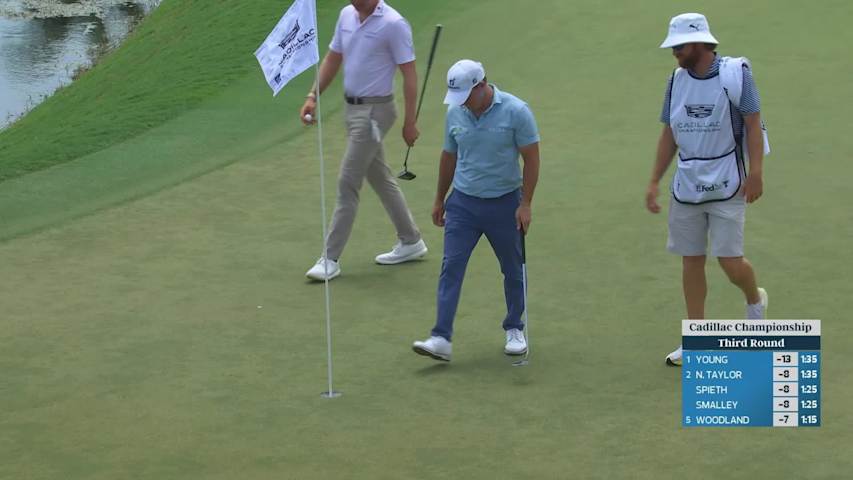 Bud Cauley holes 33-foot shot for birdie on No. 1 at Cadillac