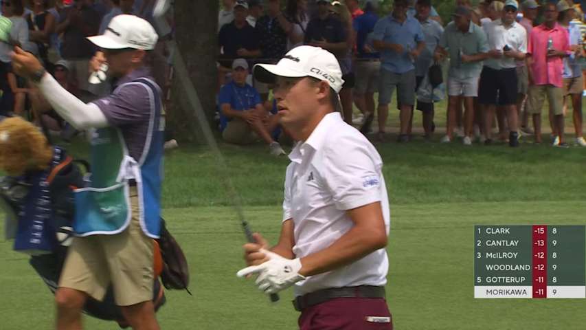 Collin Morikawa gets up-and-down from 181 yards for birdie on No. 10 at BMW Championship