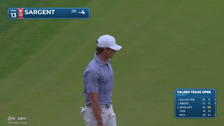 Gordon Sargent pours in 61-foot birdie putt on No. 13 at Valero