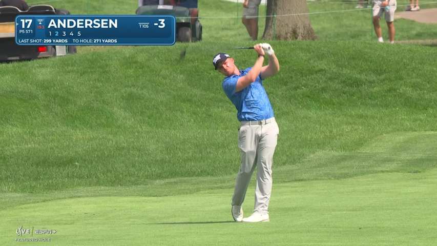 Mason Andersen makes birdie on No. 17 at Rocket Classic