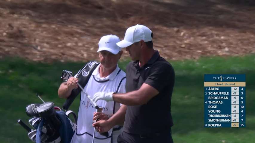 Brooks Koepka hits 186-yard approach to 22 feet, sets up birdie on No. 16 at THE PLAYERS