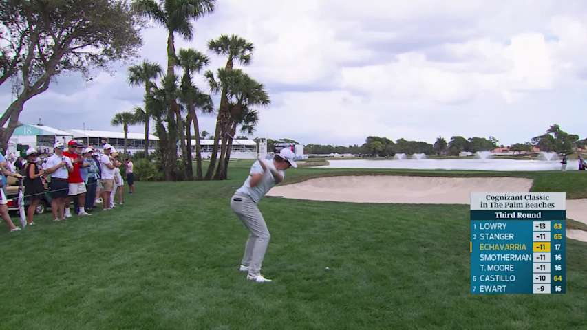 Nico Echavarria sinks 4-foot birdie putt on No. 18 at Cognizant Classic