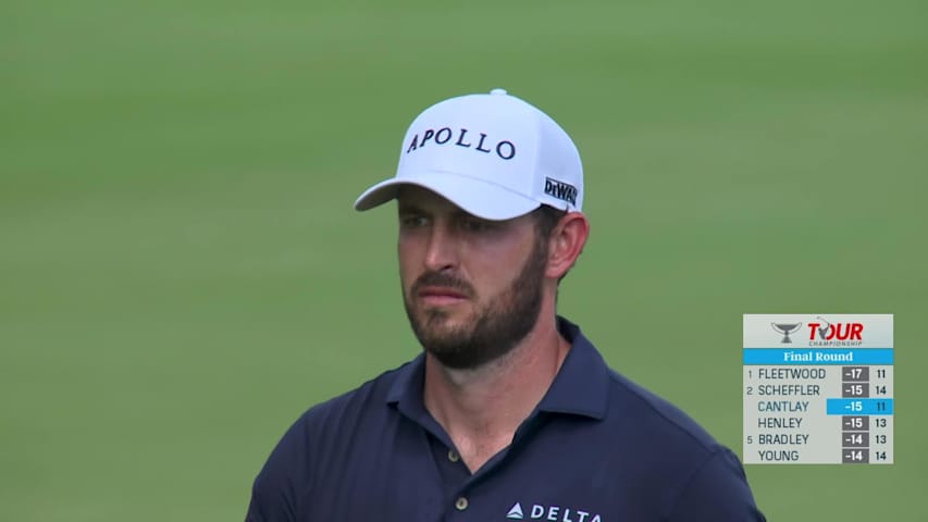 Patrick Cantlay sinks 22-foot birdie putt on No. 12 at TOUR Championship