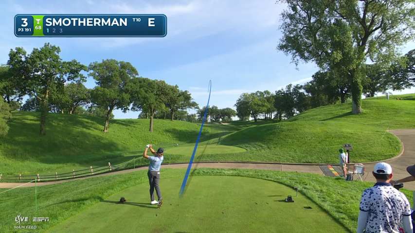 Austin Smotherman hits tee shot to 5 feet, sets up birdie on No. 3 at John Deere