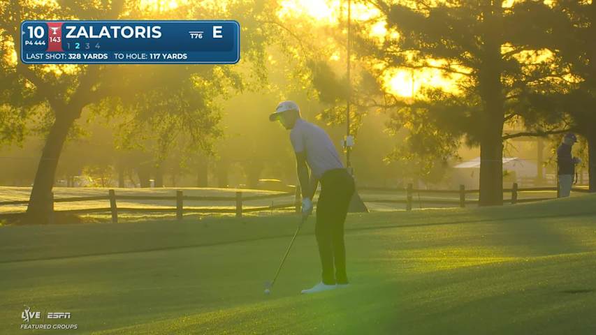 Will Zalatoris hits 119-yard approach to 7 feet, sets up birdie on No. 10 at Texas Children's