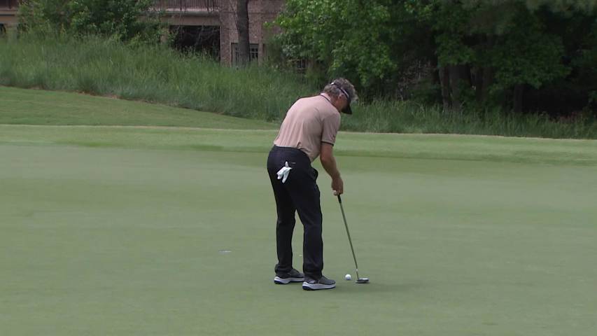Bernhard Langer makes birdie on No. 13 at Mitsubishi