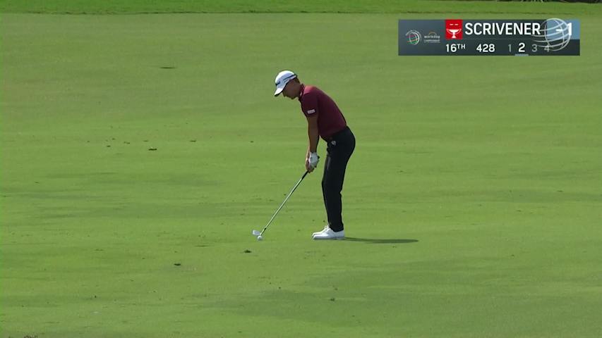Jason Scrivener uses nice approach to set up birdie at WGC-Workday