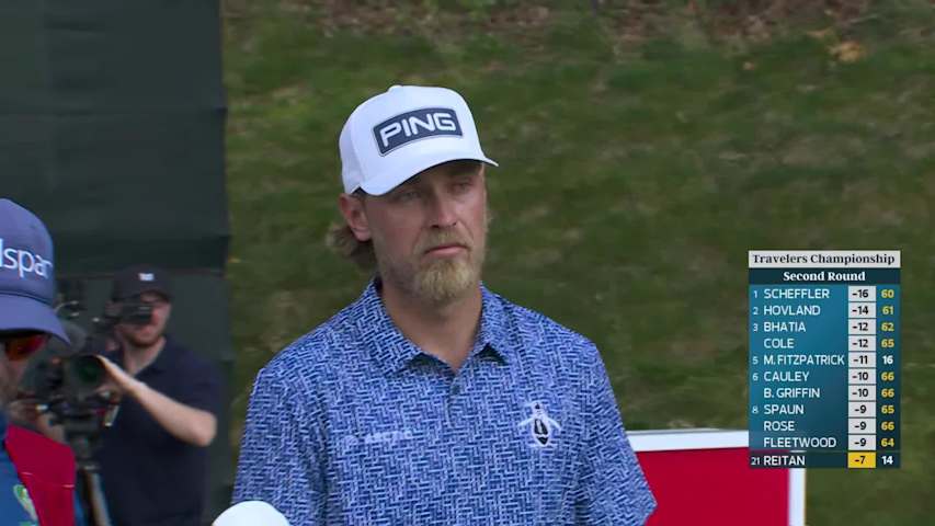 Kristoffer Reitan hits drive to 11 feet, sets up birdie on No. 15 at Travelers