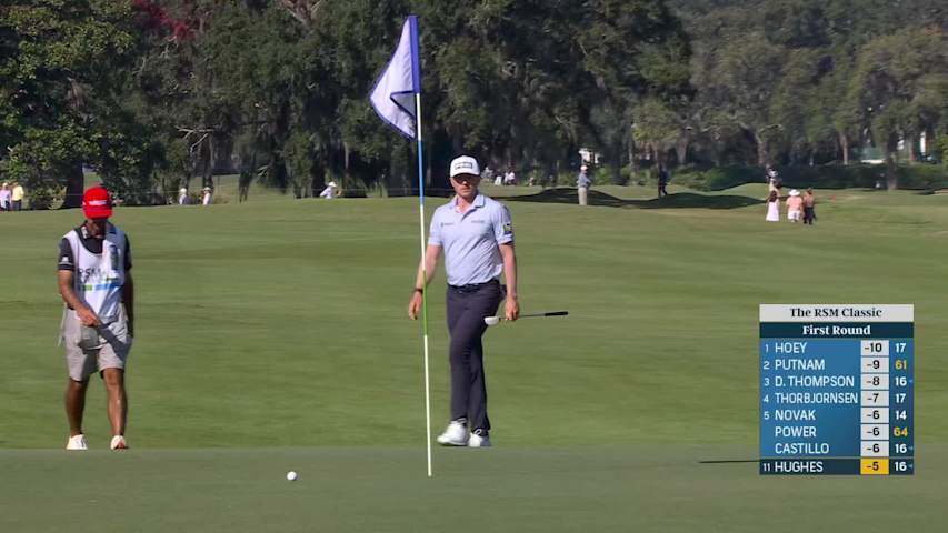 Mackenzie Hughes makes birdie on No. 8 at The RSM Classic