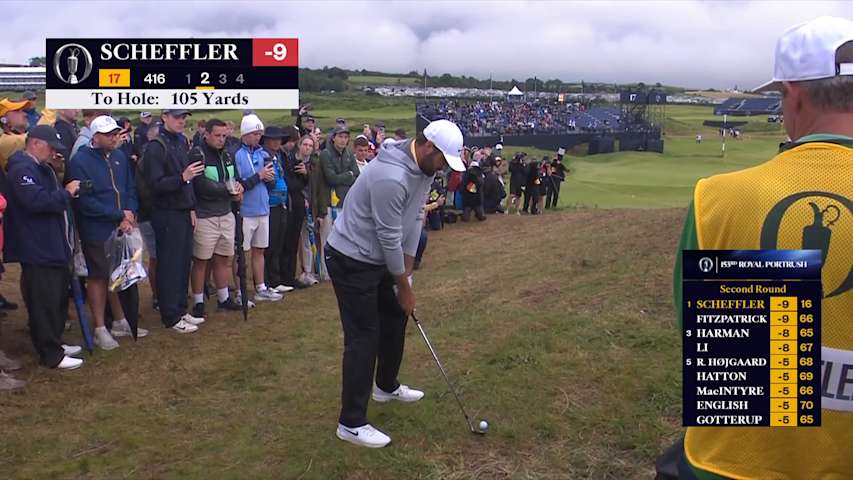 Scottie Scheffler takes lead at The Open with excellent approach from rough