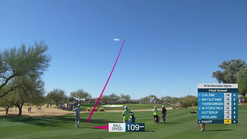 Jake Knapp sinks 19-foot birdie putt on No. 5 at WM Phoenix Open