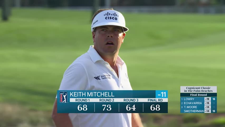 Keith Mitchell sinks 3-foot birdie putt on No. 18 at Cognizant Classic