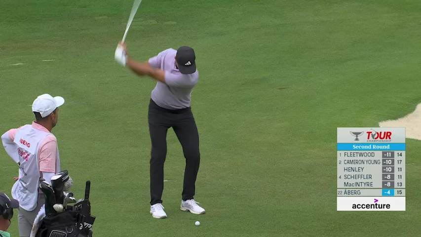 Ludvig Åberg makes birdie on No. 16 at TOUR Championship