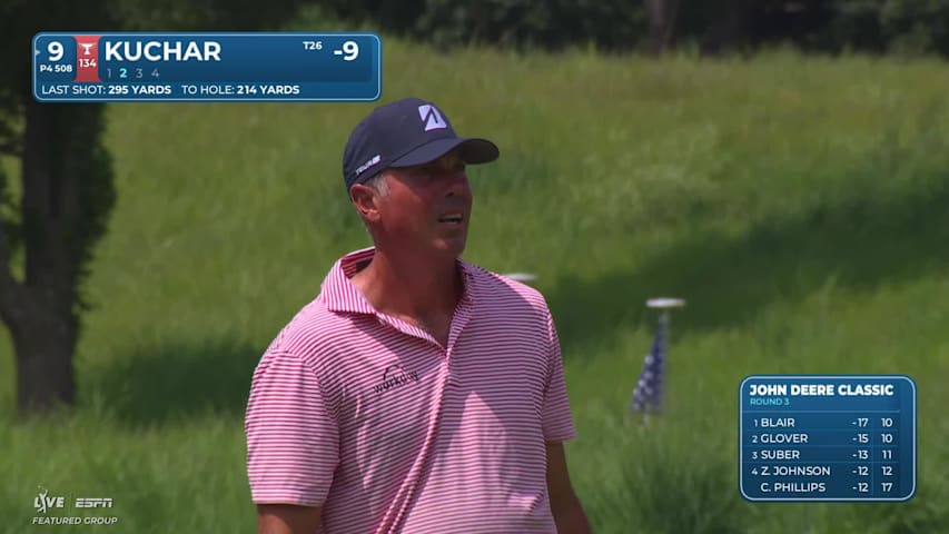 Matt Kuchar sinks 28-foot birdie putt on No. 9 at John Deere