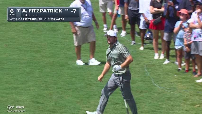 Alex Fitzpatrick drains 4-foot putt for birdie on No. 6 at TOUR Championship