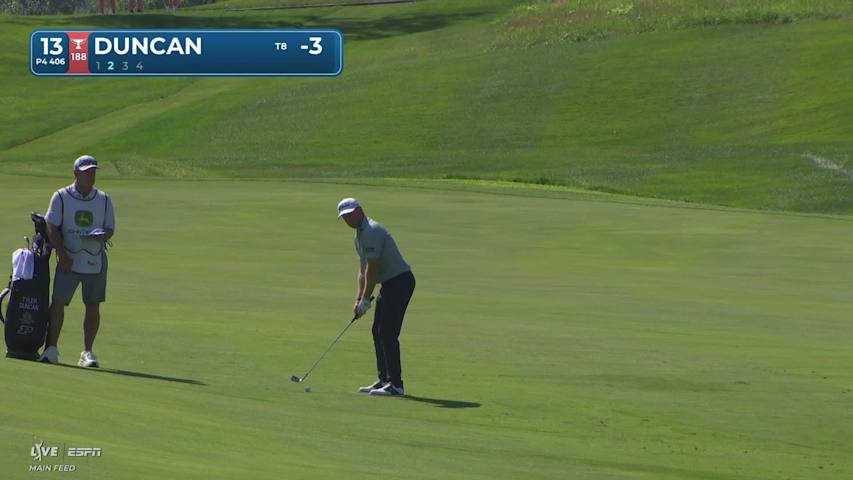 Tyler Duncan hits 296-yard drive, sets up birdie on No. 13 at John Deere