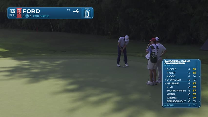 David Ford sinks 12-foot birdie putt on No. 13 at Sanderson Farms