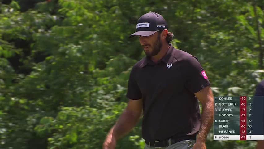 Max Homa holes 12-foot greenside shot for birdie on No. 12 at John Deere