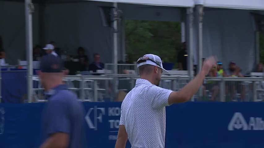Brandon Crick makes birdie on No. 16 at Albertsons Boise Open