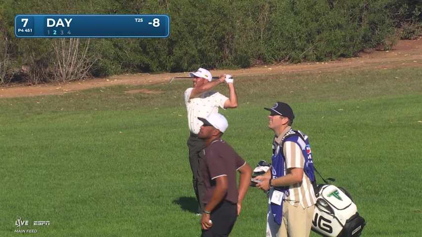 Jason Day hits 148-yard approach to 6 feet, sets up birdie on No. 7 at Farmers