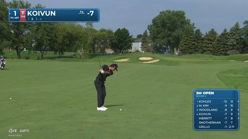Jackson Koivun's 115-yard approach sets up birdie on No. 1 at 3M Open