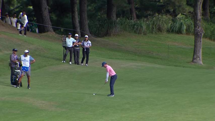 Max Greyserman sinks 17-foot eagle putt to extend lead at Baycurrent