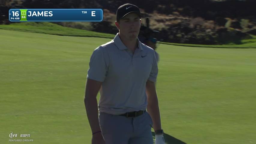 Ben James sinks 32-foot birdie putt on No. 16 at Bank of Utah