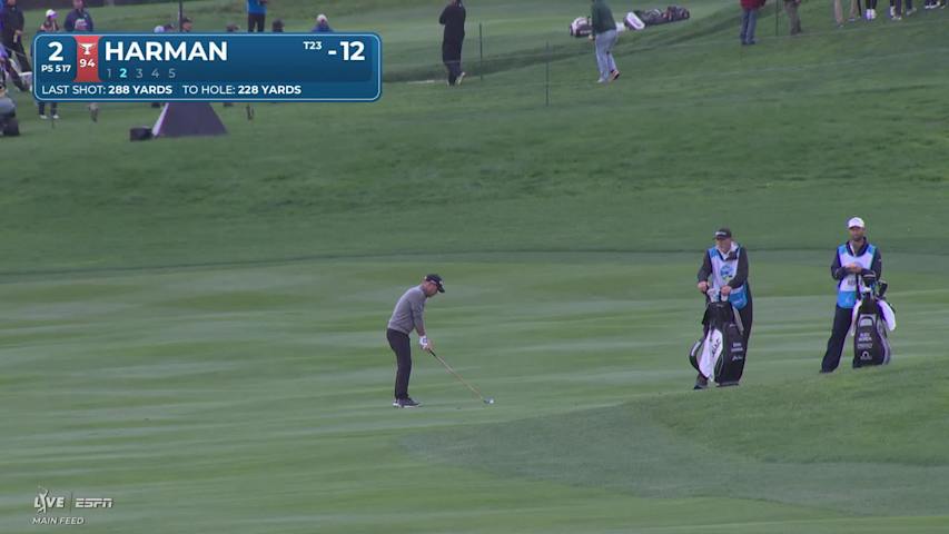 Brian Harman hits 231-yard approach to 9 feet, sets up eagle on No. 2 at AT&T Pebble Beach