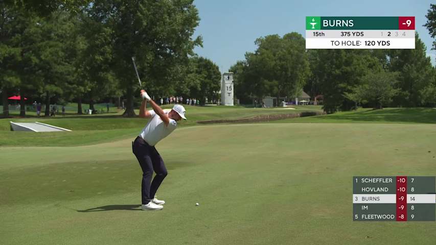 Sam Burns gets up-and-down from 119 yards for birdie on No. 15 at FedEx St. Jude