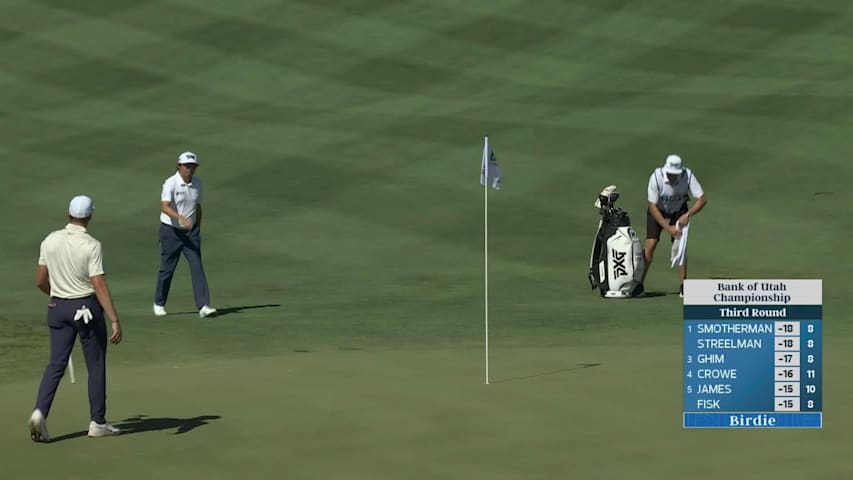 David Lipsky holes 35-foot shot for birdie on No. 11 at Bank of Utah