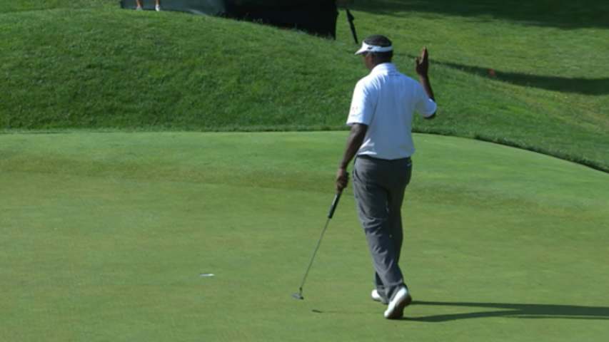 Vijay Singh's well-played approach yields birdie at Quicken Loans