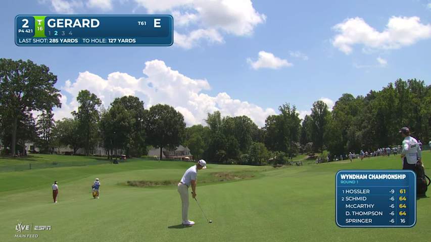 Ryan Gerard's 125-yard approach sets up birdie on No. 2 at Wyndham