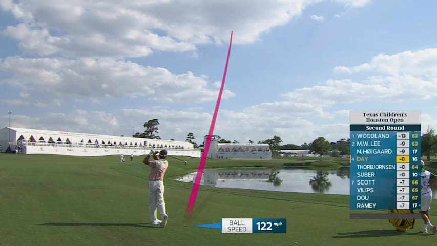 Jason Day hits 168-yard approach to 13 feet, sets up birdie on No. 17 at Texas Children's