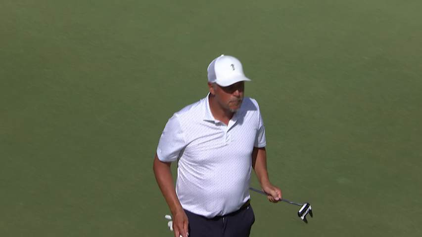 Freddie Jacobson makes birdie on No. 16 at James Hardie