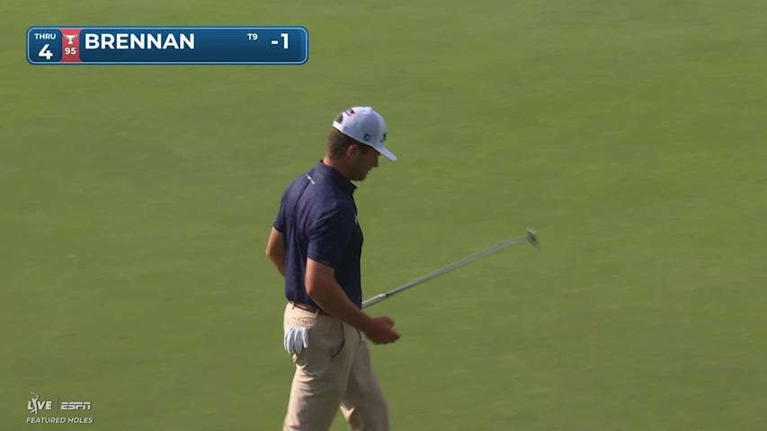 Michael Brennan drains 12-foot putt for birdie on No. 4 at RBC Canadian