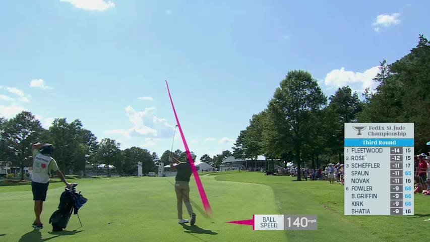 Tommy Fleetwood makes birdie on No. 16 at FedEx St. Jude
