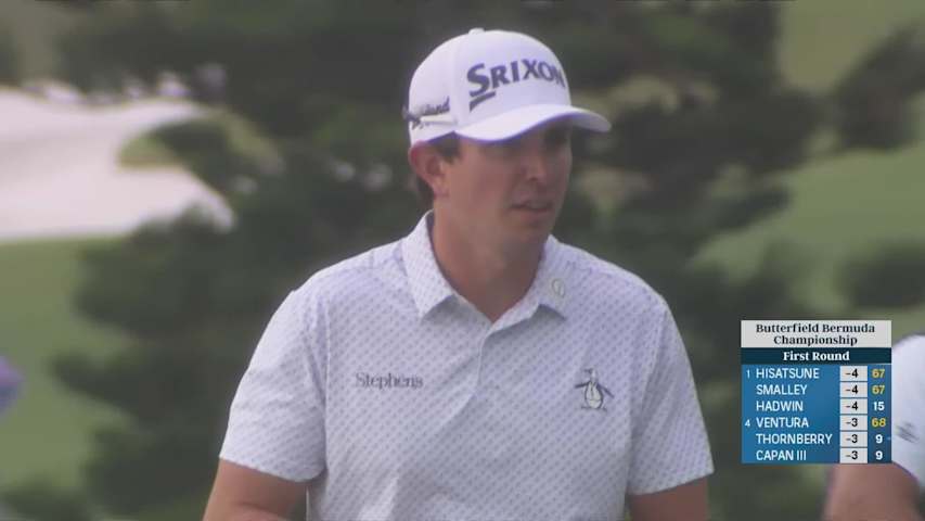 Nico Echavarria makes birdie on No. 14 at Butterfield Bermuda