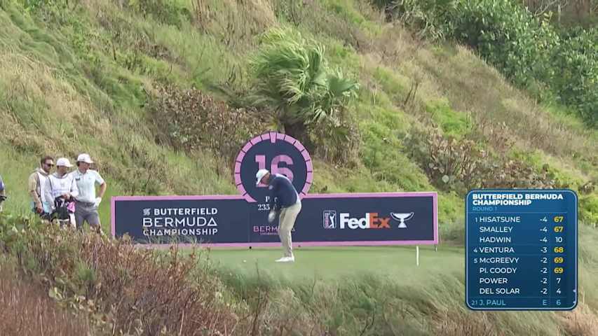 Jeremy Paul makes birdie on No. 16 at Butterfield Bermuda