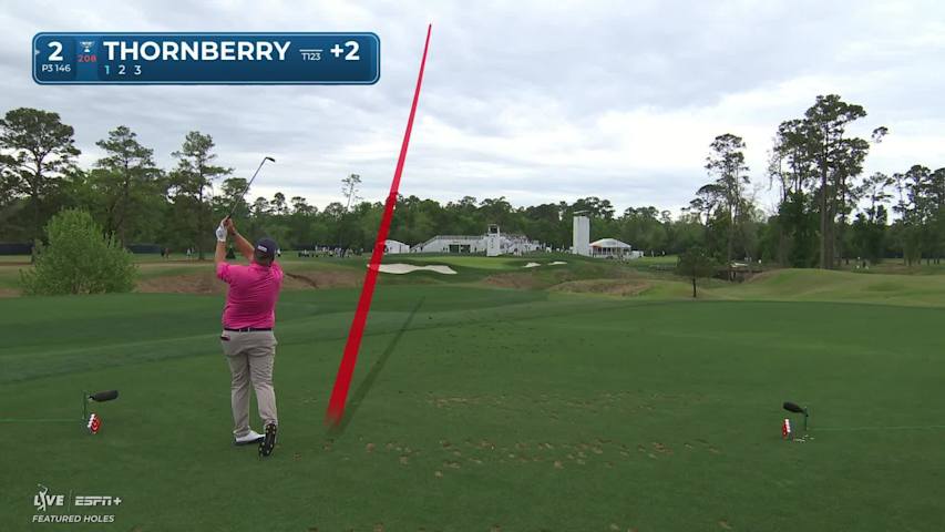 Braden Thornberry uses the backstop to set up birdie at Houston Open