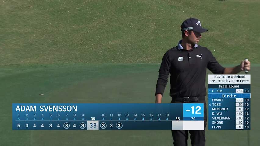 Adam Svensson makes birdie on No. 12 at PGA TOUR Q-School