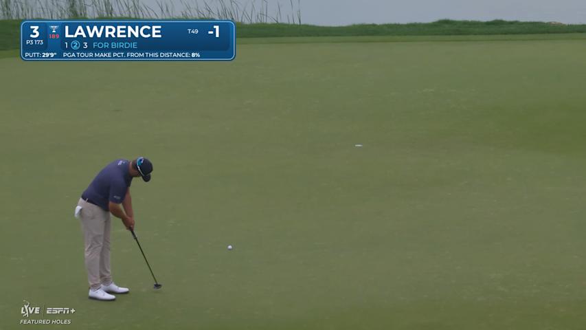 Thriston Lawrence sinks a 29-foot birdie putt at Valero