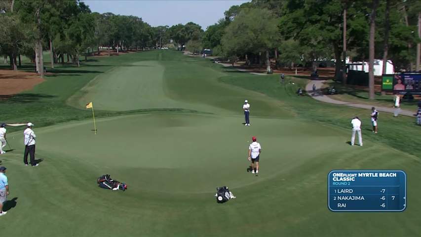 Ryan Ruffels sinks 2-foot putt for birdie on No. 15 at ONEflight Myrtle