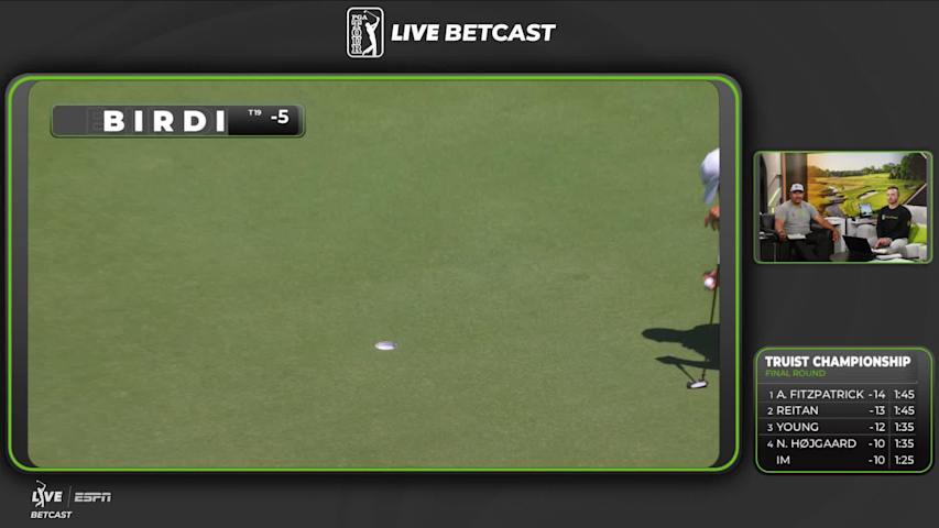 Patrick Rodgers sinks 27-foot putt on No. 17 at Truist Championship