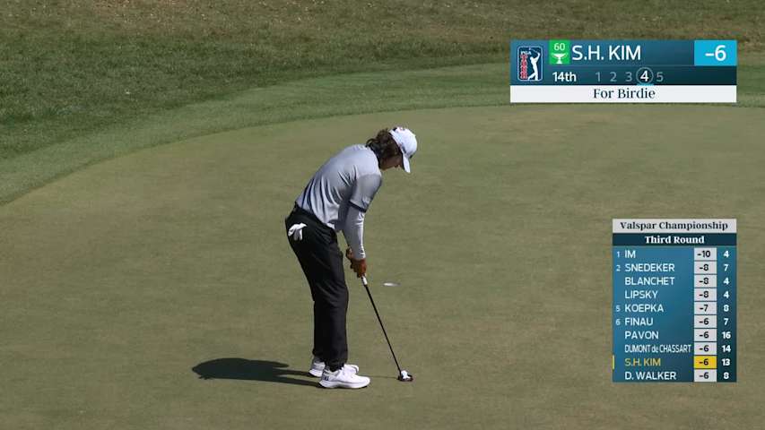 S.H. Kim sinks 9-foot birdie putt on No. 14 at Valspar